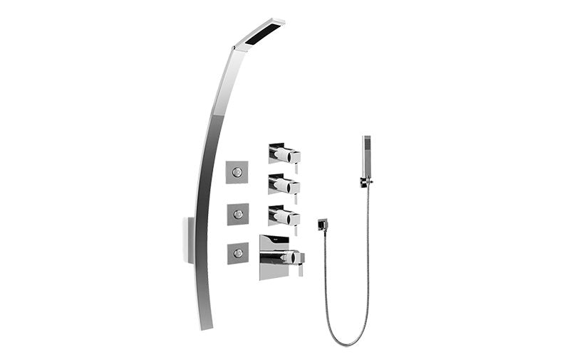 Graff GF1.120A-LM39S Luna Thermostatic Shower Set with Body Sprays and Handshower - Rough and Trim
