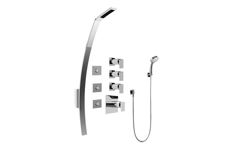 Graff GF1.130A-LM31S Luna Thermostatic Shower Set with Body Sprays and Handshower - Rough and Trim