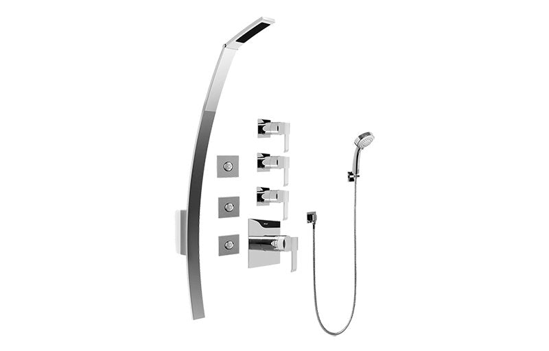 Graff GF1.130A-LM38S-T Luna Thermostatic Shower Set with Body Sprays and Handshower - Trim Only