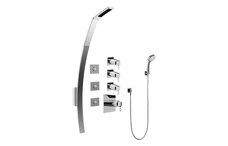 Graff GF1.130A-LM39S Luna Thermostatic Shower Set with Body Sprays and Handshower - Rough and Trim
