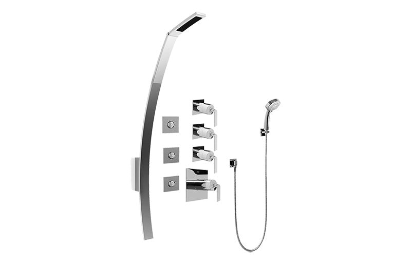 Graff GF1.130A-LM40S Luna Thermostatic Shower Set with Body Sprays and Handshower - Rough and Trim