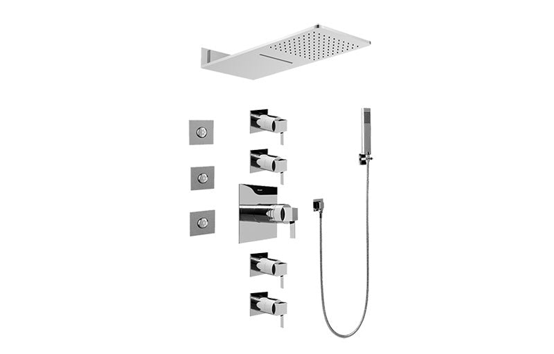 Graff GH1.123A-LM39S-T Full Square Thermostatic Shower System - Trim