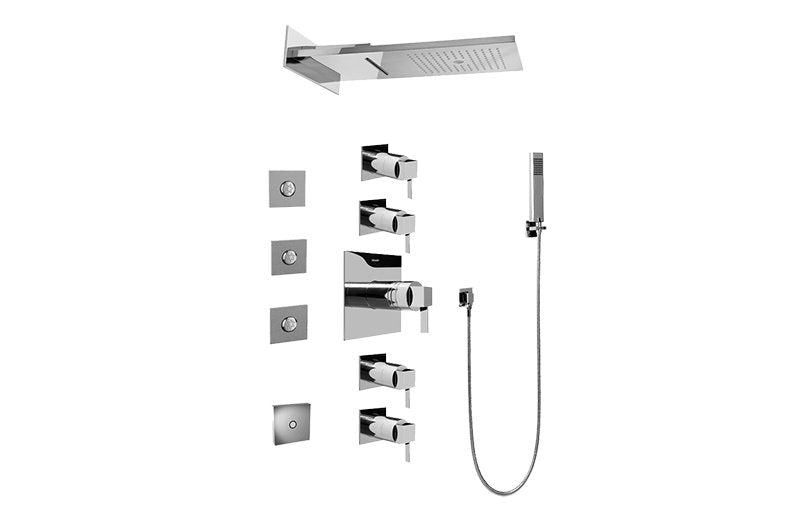 Graff GH1.124A-LM39S-T Full Square LED Thermostatic Shower System - Trim