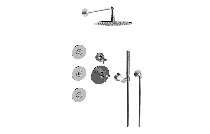 Graff GL2.122SG-C17E0 M-Series Full Thermostatic Shower System with Diverter Valve - Rough and Trim