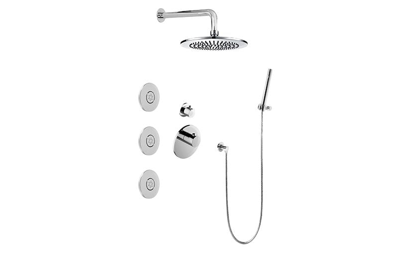Graff GL2.122SG-RH0-T M-Series Full Thermostatic Shower System with Diverter Valve - Trim Only