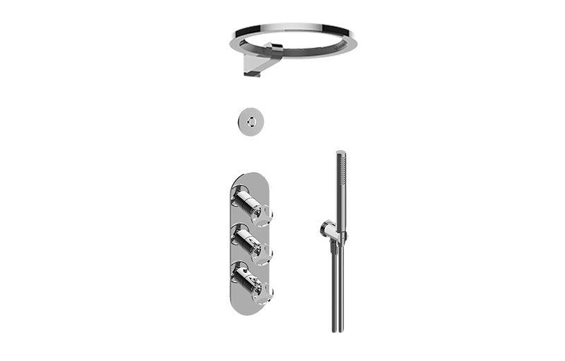 Graff GL3.029WT-C19E0-T M-Series Thermostatic Set with Ametis Ring, Handshower and Diverter Valve - Trim Only