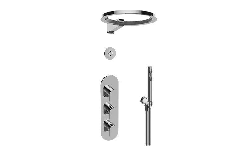 Graff GL3.029WT-LM42E0 M-Series Thermostatic Set with Ametis Ring, Handshower and Diverter Valve - Rough and Trim