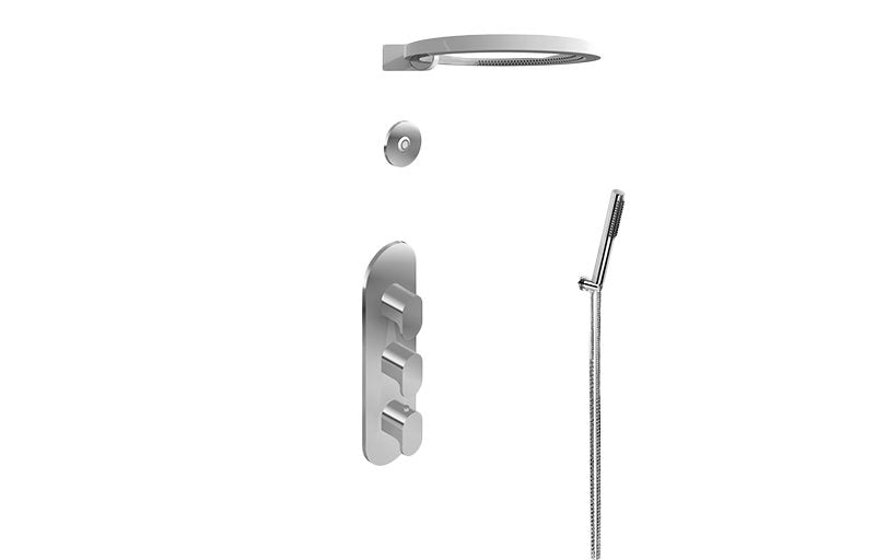 Graff GL3.029WT-LM44E0-T M-Series Thermostatic Set with Ametis Ring, Handshower and Diverter Valve - Trim Only