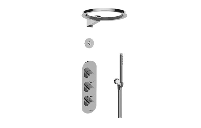 Graff GL3.029WT-LM45E0 M-Series Thermostatic Set with Ametis Ring, Handshower and Diverter Valve - Rough and Trim