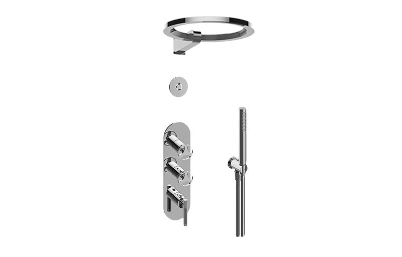 Graff GL3.029WT-LM57C19-T M-Series Thermostatic Set with Ametis Ring, Handshower and Diverter Valve - Trim Only
