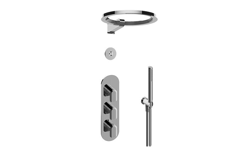 Graff GL3.029WT-LM58E0-T M-Series Thermostatic Set with Ametis Ring, Handshower and Diverter Valve - Trim Only