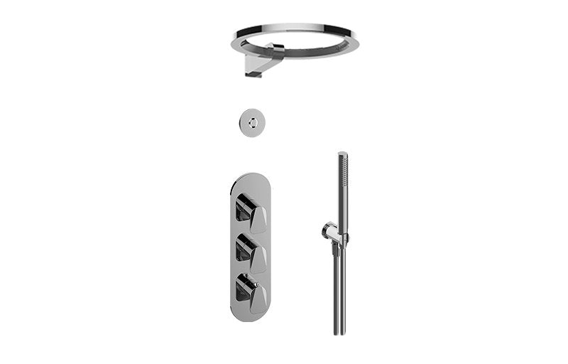 Graff GL3.029WT-LM59E0-T M-Series Thermostatic Set with Ametis Ring, Handshower and Diverter Valve - Trim Only