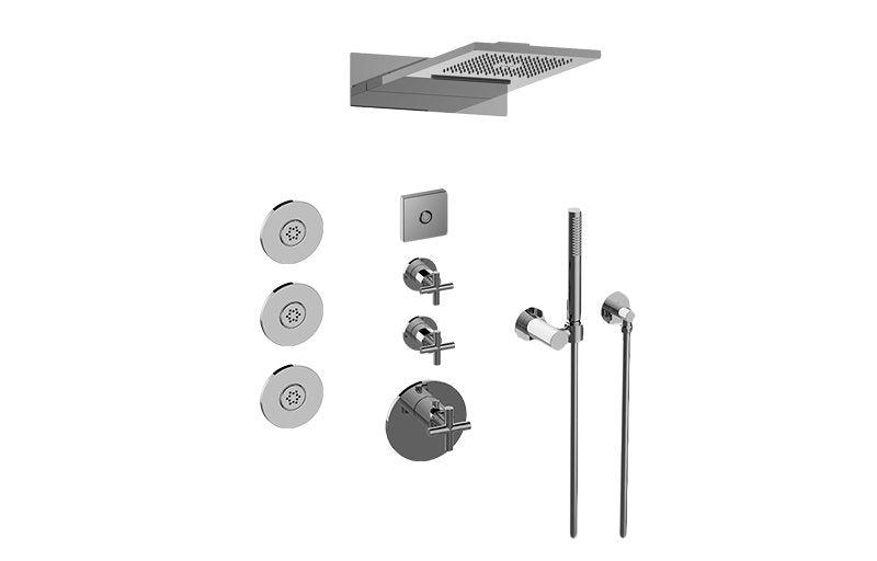 Graff GL3.124SE-C17E0-T Full Round LED Thermostatic Shower System - Trim
