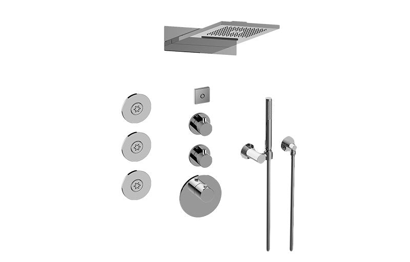 Graff GL3.124SE-RH0-T Full Round LED Thermostatic Shower System - Trim