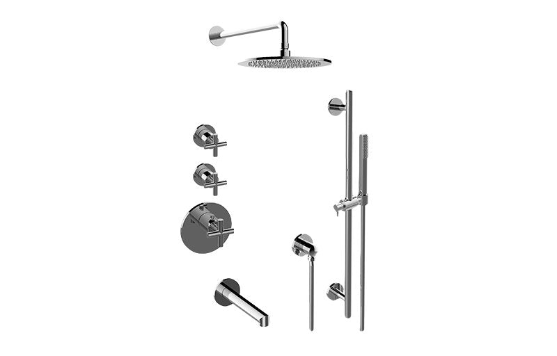 Graff GL3.F12ST-C17E0-T M-Series Thermostatic Shower System Tub and Shower with Handshower - Trim Only