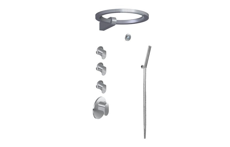 Graff GL4.029SC-LM44E0 M-Series Thermostatic Set with Ametis Ring and Handshower - Rough and Trim