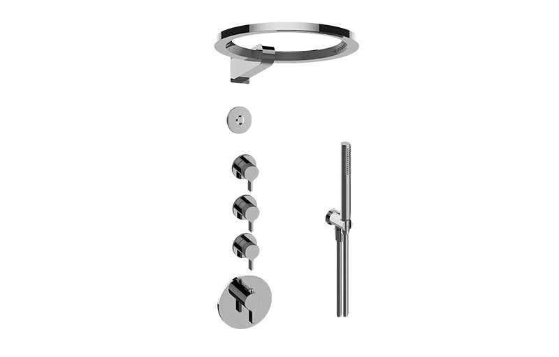Graff GL4.029SC-LM46E0 M-Series Thermostatic Set with Ametis Ring and Handshower - Rough and Trim