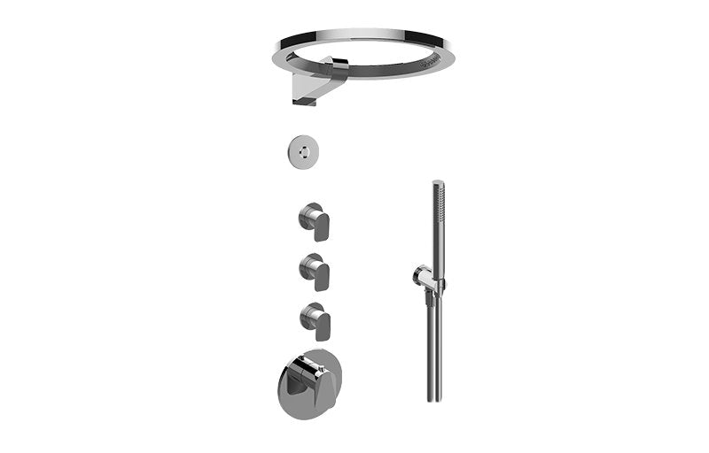 Graff GL4.029SC-LM59E0-T M-Series Thermostatic Set with Ametis Ring and Handshower - Trim Only