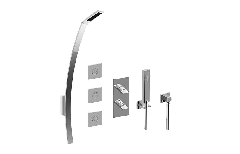 Graff GM2.128WG-C14E0-T M-Series Full Thermostatic Shower System with Diverter Valve - Trim Only