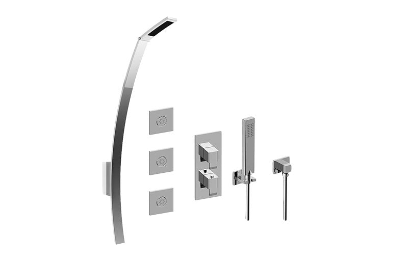 Graff GM2.128WG-LM38E0 M-Series Full Thermostatic Shower System with Diverter Valve - Rough and Trim