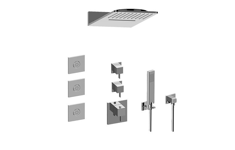 Graff GM3.123SE-LM39E0-T Full Square Thermostatic Shower System - Trim