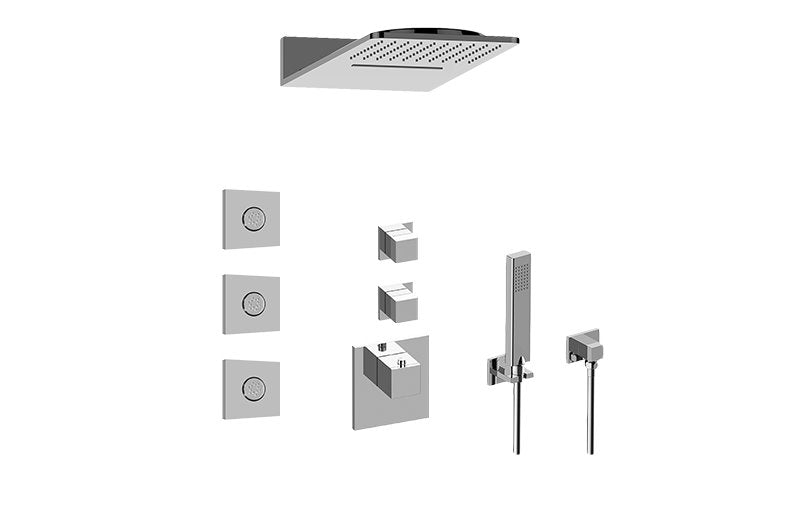 Graff GM3.123SE-SH0-T Full Square Thermostatic Shower System - Trim