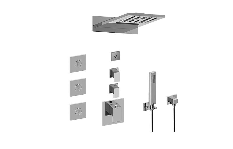 Graff GM3.124SE-LM31E0-T Full Square LED Thermostatic Shower System - Trim
