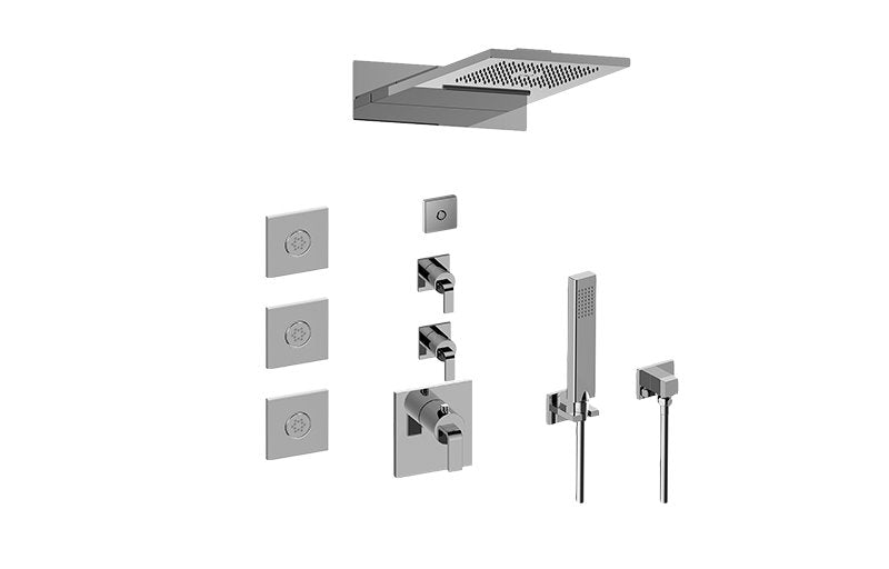 Graff GM3.124SE-LM40E0 Full Square LED Thermostatic Shower System