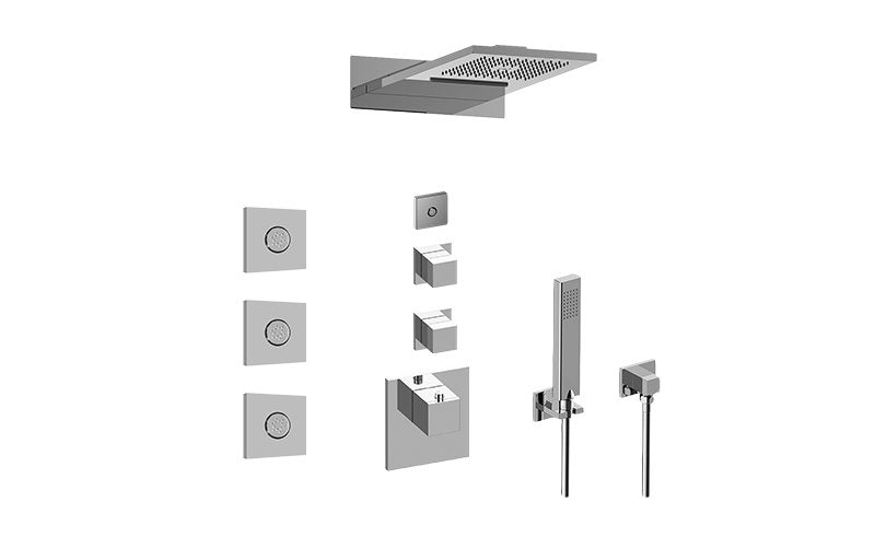 Graff GM3.124SE-SH0-T Full Square LED Thermostatic Shower System - Trim