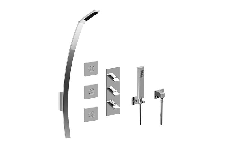 Graff GM3.128WH-C14E0 M-Series Full Thermostatic Shower System - Rough and Trim