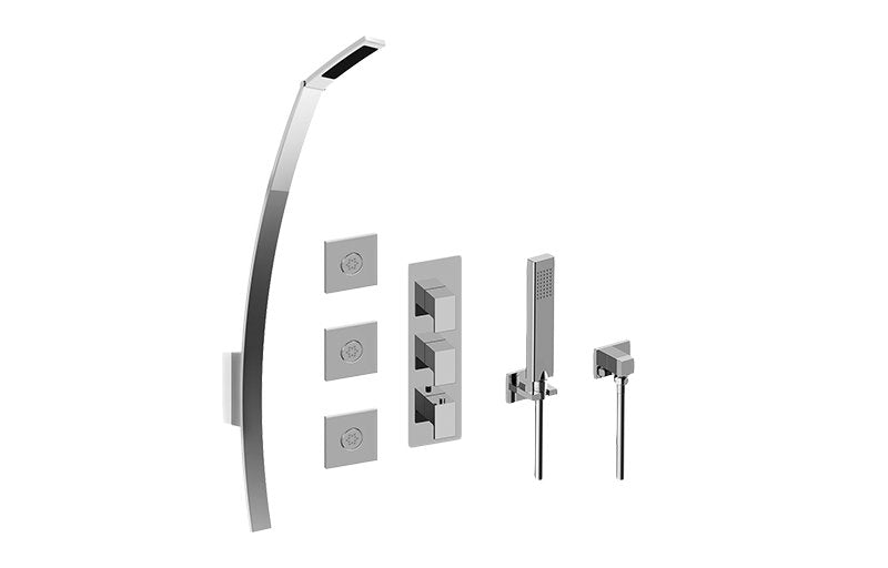 Graff GM3.128WH-LM31E0-T M-Series Full Thermostatic Shower System - Trim Only