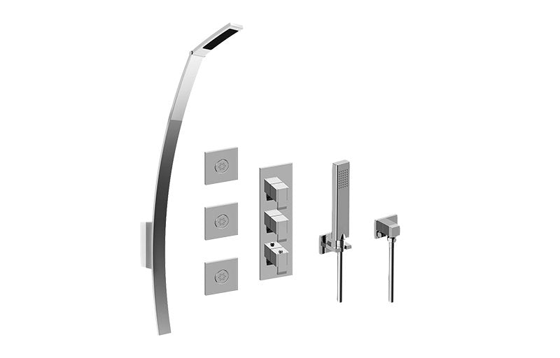Graff GM3.128WH-LM38E0 M-Series Full Thermostatic Shower System - Rough and Trim