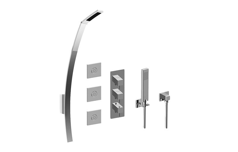 Graff GM3.128WH-LM39E0-T M-Series Full Thermostatic Shower System - Trim Only