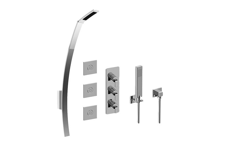 Graff GM3.128WH-LM40E0-T M-Series Full Thermostatic Shower System - Trim Only