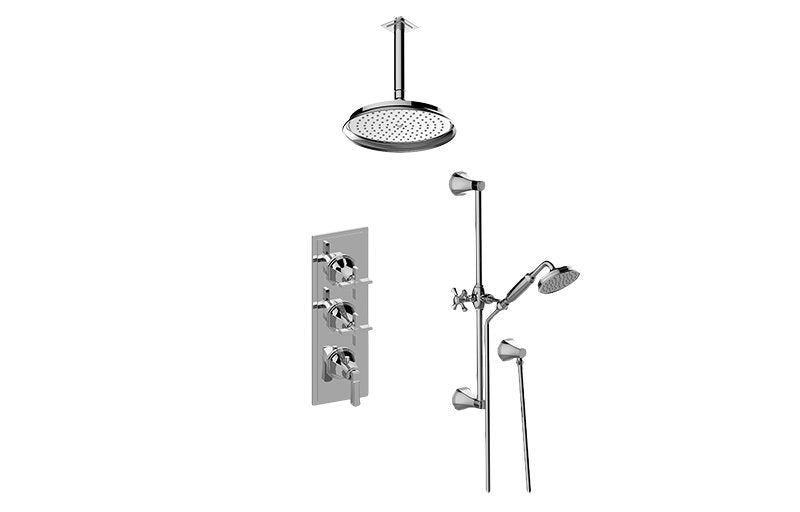 Graff GP3.011WB-1L2C-T M-Series Thermostatic Shower System - Shower with Handshower - Trim Only