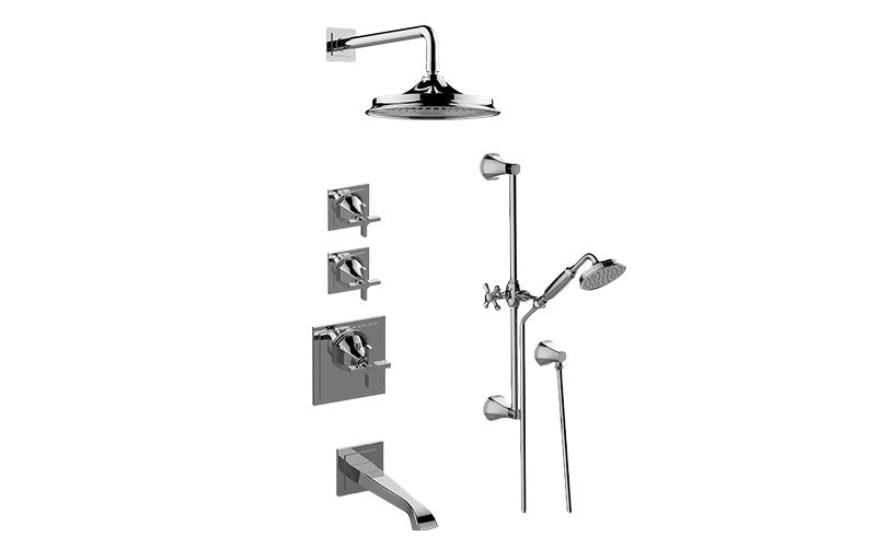 Graff GP3.M12ST-C15E0 M-Series Thermostatic Shower System Tub and Shower with Handshower - Rough and Trim