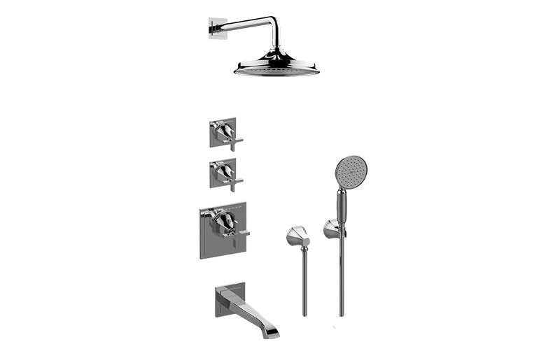Graff GP3.M22SH-C15E0 M-Series Thermostatic Shower System Tub and Shower with Handshower - Rough and Trim