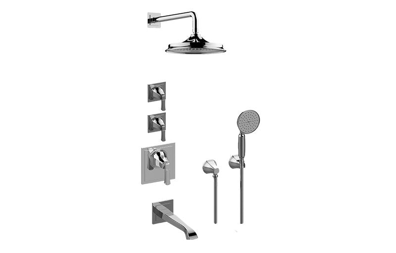 Graff GP3.M22SH-LM47E0-T M-Series Thermostatic Shower System Tub and Shower with Handshower - Trim Only