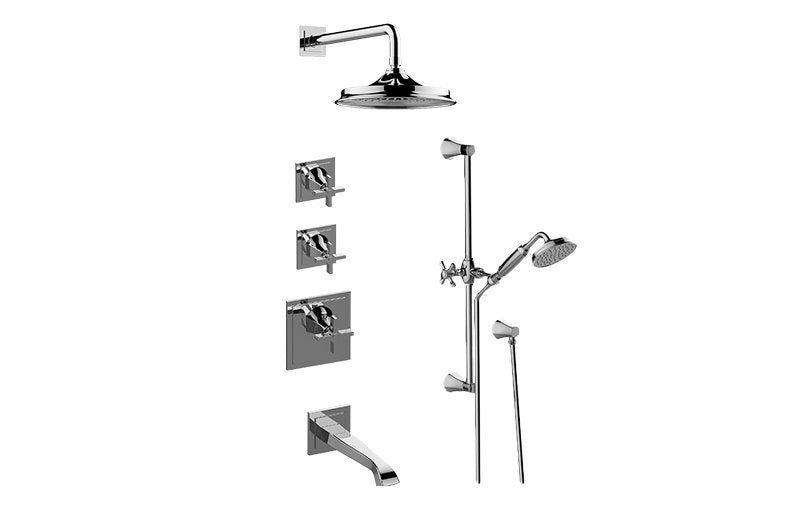 Graff GR3.M12ST-C15E0-T M-Series Thermostatic Shower System - Tub and Shower with Handshower - Trim Only
