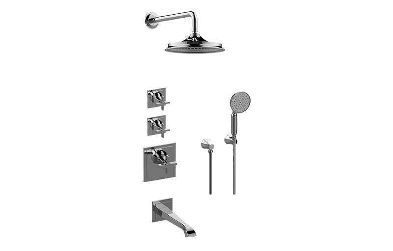 Graff GR3.M22SH-C15E0 M-Series Thermostatic Shower System - Tub and Shower with Handshower - Rough and Trim