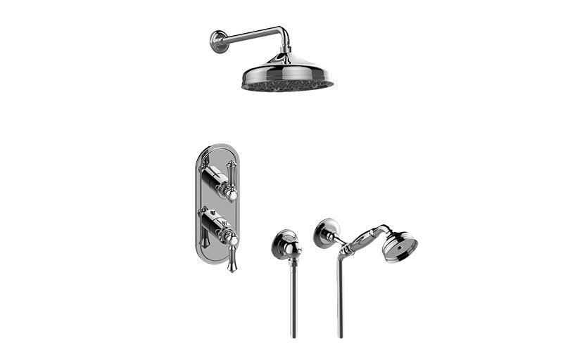 Graff GS2.022WD-LM15E0-T M-Series Thermostatic Shower System - Shower with Handshower - Trim Only