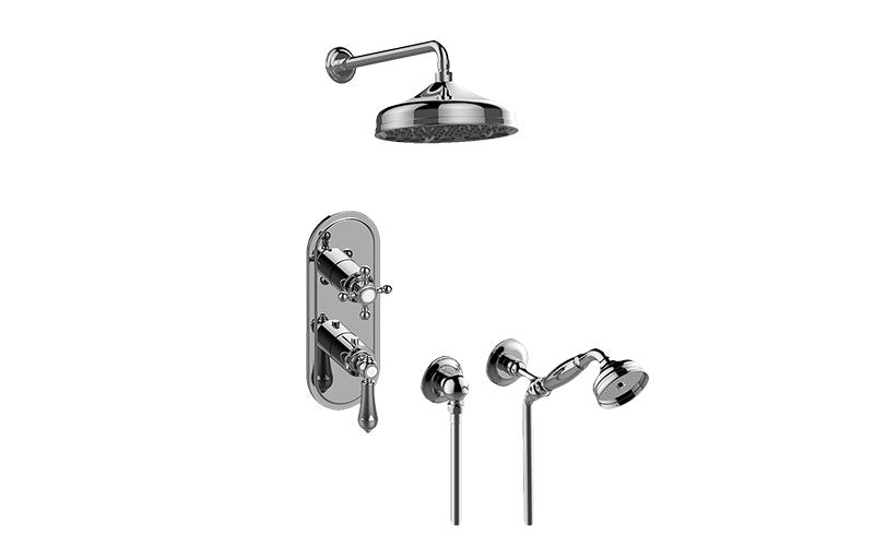 Graff GS2.022WD-LM34C2 M-Series Thermostatic Shower System - Shower with Handshower - Rough and Trim