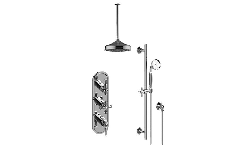 Graff GS3.011WB-ALM22C3-T M-Series Thermostatic Shower System - Shower with Handshower - Trim Only