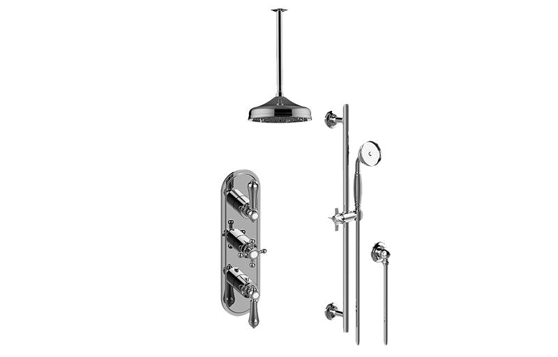 Graff GS3.011WB-ALM34C2-T M-Series Thermostatic Shower System - Shower with Handshower - Trim Only