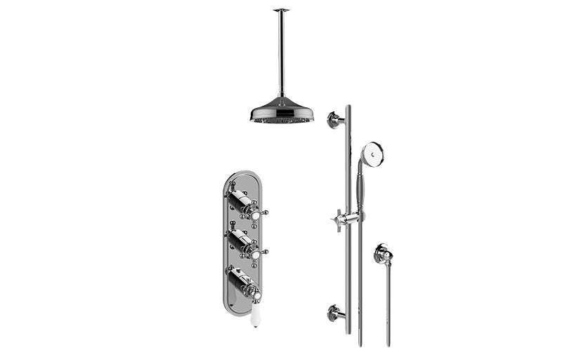 Graff GS3.011WB-LC1C2 M-Series Thermostatic Shower System - Shower with Handshower - Rough and Trim