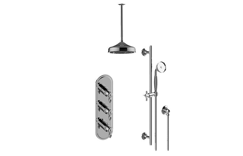 Graff GS3.011WB-LM14E0-T M-Series Thermostatic Shower System - Shower with Handshower - Trim Only