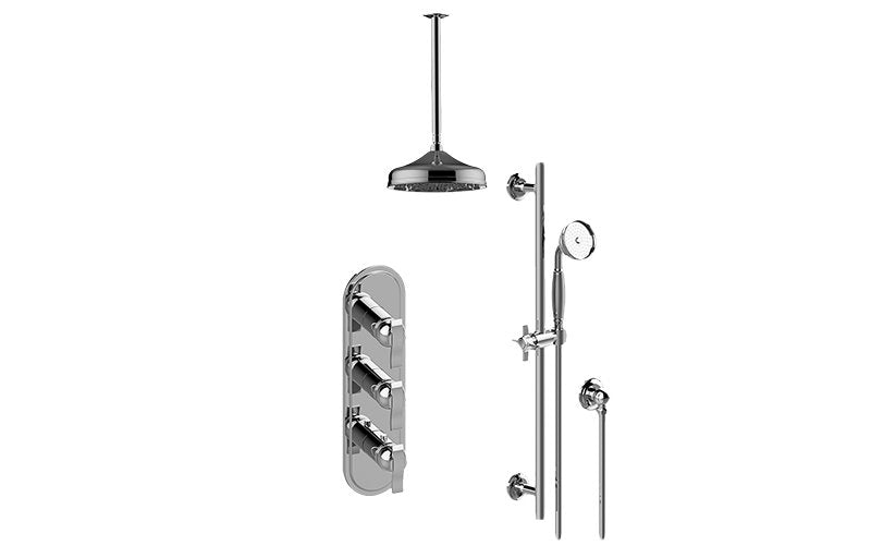 Graff GS3.011WB-LM20E0-T M-Series Thermostatic Shower System - Shower with Handshower - Trim Only