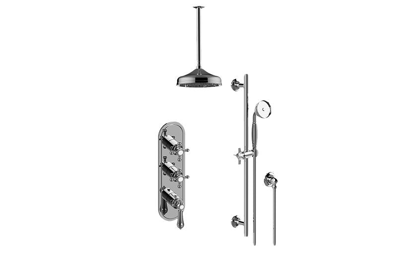 Graff GS3.011WB-LM34C2-T M-Series Thermostatic Shower System - Shower with Handshower - Trim Only