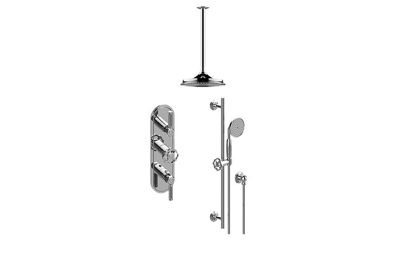 Graff GT3.041WB-ALM56C18-T M-Series Thermostatic Shower System - Shower with Handshower - Trim Only