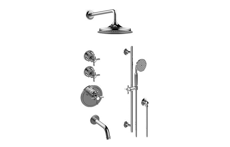 Graff GT3.K12ST-C16E0-T M-Series Thermostatic Shower System - Tub and Shower with Handshower - Trim Only